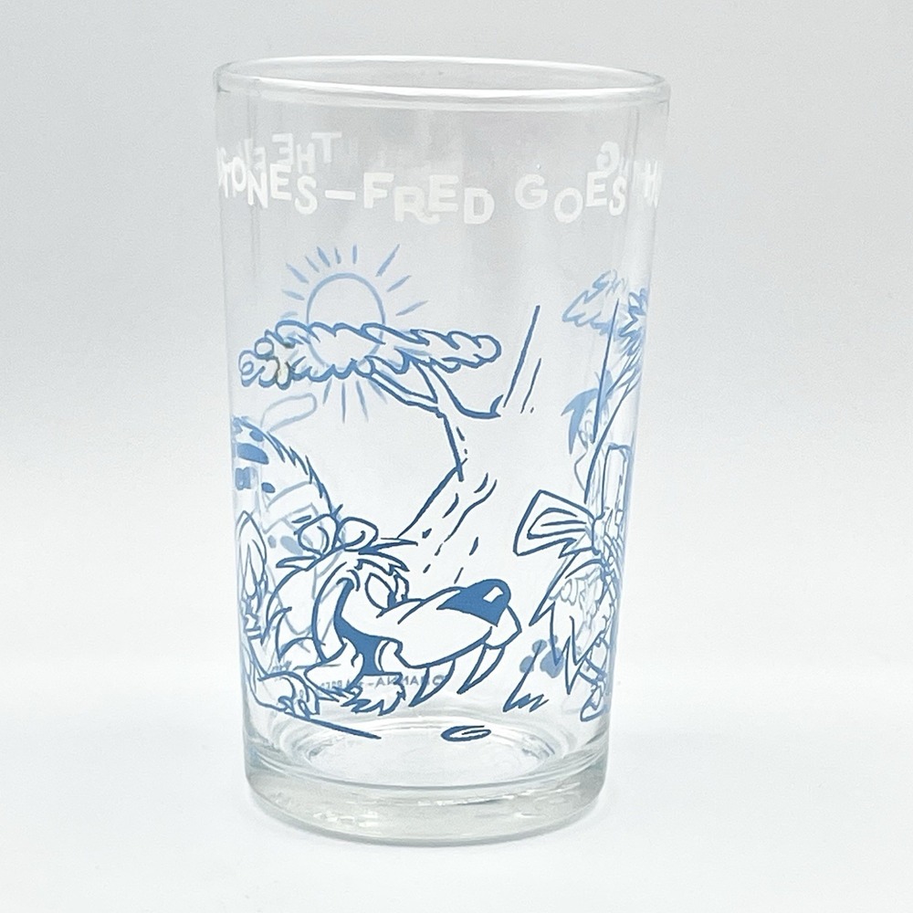 Vintage 1964 Flintstones Fred Goes Hunting Hanna-Barbera Glass Tumbler